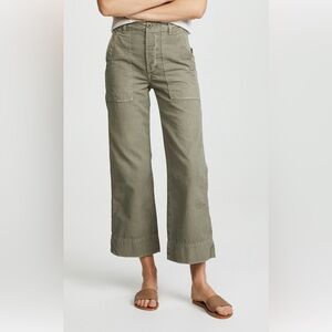 AMO Army Wide Leg Pants/Grey Green/Size 30, runs small